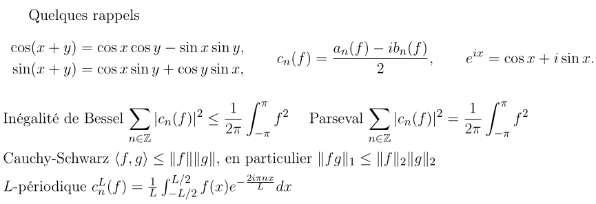 Image des formules données
      à l'examen